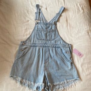 Denim Overall Shorts